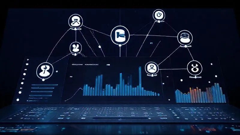 A photorealistic image of a sleek digital dashboard displaying a network of interconnected communication channels, with icons representing different tools like Slack, Notion, and Loom. Data streams flow between them, illustrating seamless asynchronous communication. Cinematic lighting, sharp focus on the central dashboard, 8K hyper-detailed, shot on a high-end DSLR.
