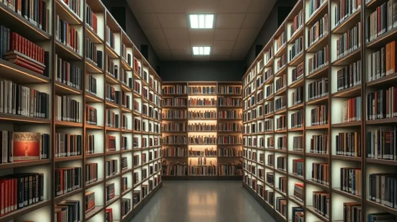 A photorealistic detailed mental library, with glowing bookshelves extending into the distance, each shelf labeled with a different language or subject, and specific books representing concepts. Cinematic lighting, deep shadows, sharp focus on the central shelves, 8K hyper-detailed, professional photography, shot on a high-end DSLR.