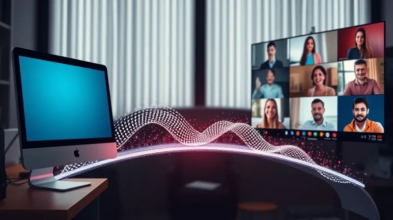 A photorealistic image showing a clear transition or bridge from a single computer screen representing one-on-one tutoring on one side, to a dynamic, multi-screen setup with multiple engaged faces in a virtual group workshop on the other. The bridge is made of glowing digital data, symbolizing the flow of knowledge and scalability. Cinematic lighting, sharp focus, depth of field. Shot on a high-end DSLR, 8K hyper-detailed.