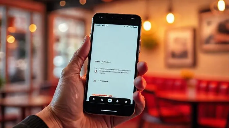 A photorealistic image of a sleek, modern smartphone screen displaying a clean and intuitive learning app interface. The design features clear icons, easy-to-read text, and a progress bar. The background is slightly blurred, showing a digital nomad's hand holding the phone, with a vibrant, calm cafe setting in the distance. Professional photography, 8K, cinematic lighting, sharp focus on the app interface, depth of field, shot on a high-end DSLR.