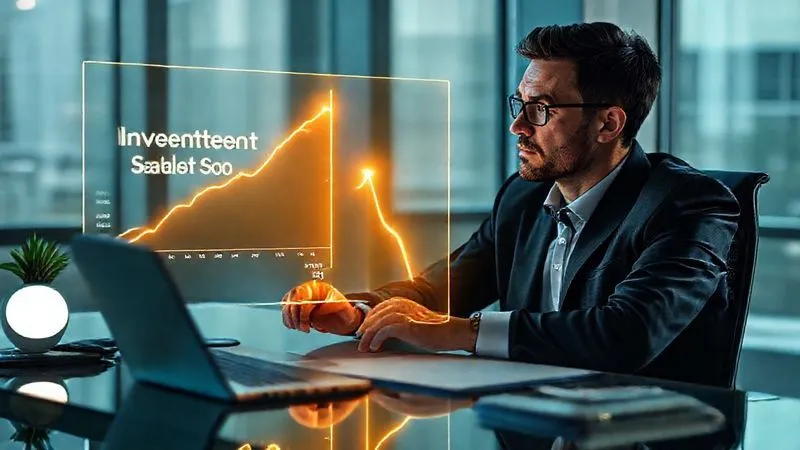 A photorealistic image of a person sitting at a modern desk, looking thoughtfully at two glowing holographic charts. One chart shows 'Investment Cost' declining, while the other shows 'Salary Growth' sharply rising. A subtle golden path connects the two charts, symbolizing a clear ROI. Cinematic lighting, 8K, sharp focus on the charts.