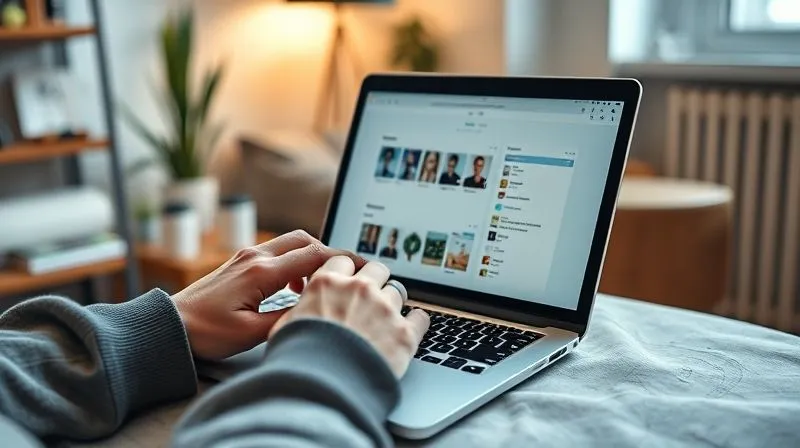 A photorealistic, professional photography shot of a person's hands meticulously organizing digital notes on a laptop screen, with a visible Evernote interface showing tags and notebooks. The setting is a cozy, well-lit study nook in a minimalistic apartment, implying focused work and organization. The person is wearing comfortable, casual attire. Cinematic lighting, sharp focus on the hands and screen, depth of field blurring the background. 8K hyper-detailed, professional photography, shot on a high-end DSLR.