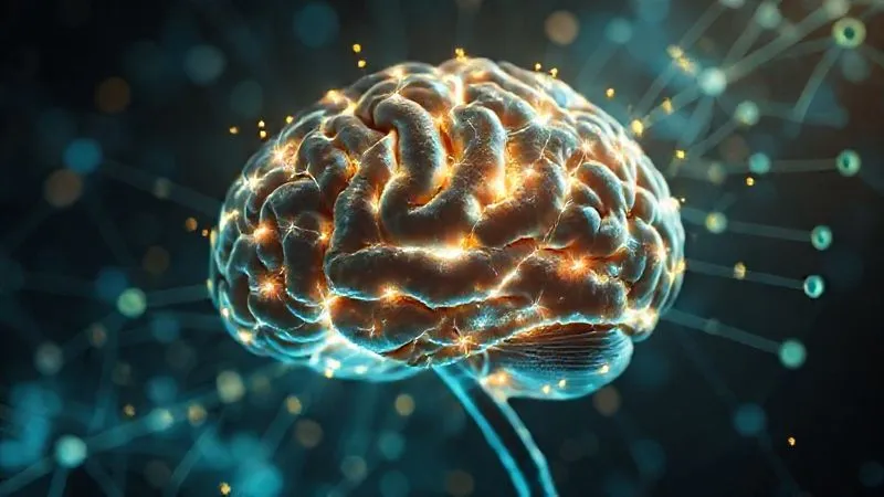 A photorealistic image of a brain with glowing neural pathways, surrounded by abstract, interconnected data points and symbols representing knowledge. The light is soft and cinematic, with sharp focus on the brain and a shallow depth of field. The overall impression is one of active learning and knowledge consolidation. Shot on a high-end DSLR, 8K hyper-detailed.