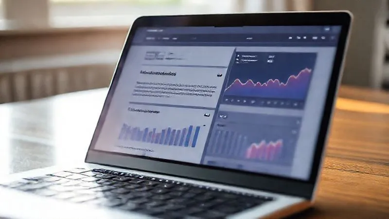 A photorealistic close-up of a laptop screen displaying a blog post with engaging headlines and an analytic dashboard showing high engagement rates, all bathed in soft, natural light, reflecting creativity and success. Professional photography, 8K, cinematic lighting, sharp focus, depth of field, shot on a high-end DSLR.