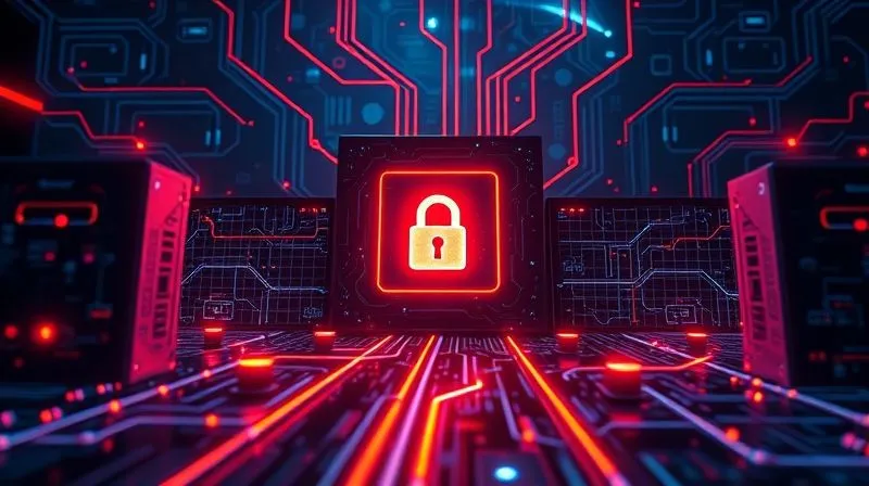 A photorealistic digital fortress with strong, glowing firewalls protecting data streams flowing between various interconnected systems. A lock icon is subtly integrated into the data flow, emphasizing security. Cinematic lighting, sharp focus, 8K hyper-detailed, professional photography, shot on a high-end DSLR.