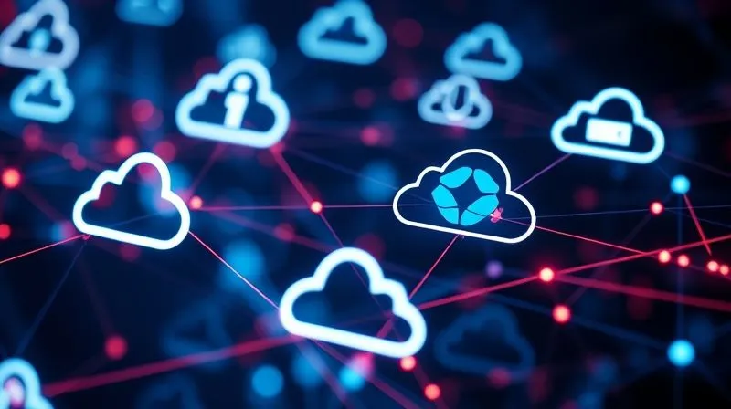 A photorealistic image of data streams flowing seamlessly between various cloud icons (representing different web apps like Google Drive, Dropbox, Slack, Trello) in a vibrant, digital network. The data streams are depicted as glowing lines, converging and diverging, creating a sense of smooth, uninterrupted flow. Professional photography, 8K, cinematic lighting, sharp focus on the interconnected data, depth of field blurring the background, shot on a high-end DSLR.
