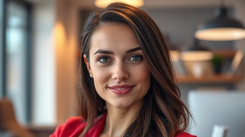 A photorealistic, professional headshot of a confident, digitally-savvy individual (gender-neutral) with a subtle, futuristic glow around them, representing their digital footprint and personal brand. They are looking directly at the camera with a slight smile. The background is a blurred, modern co-working space or a stylish home office, hinting at a remote work lifestyle. Professional photography, 8K, cinematic lighting, sharp focus on the individual, depth of field, shot on a high-end DSLR, conveying expertise and approachability.