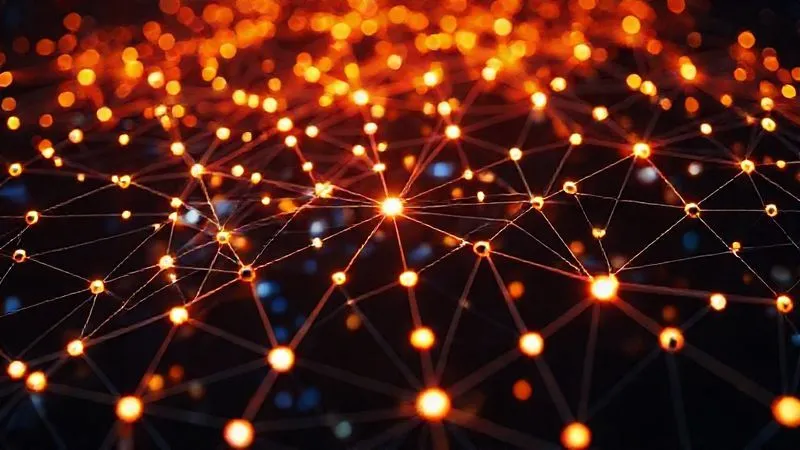 Photorealistic, professional photography of a vibrant online forum community represented as a complex network of glowing nodes and interconnected lines, symbolizing knowledge sharing and collaboration. The central nodes are brighter, indicating influential members. Cinematic lighting, sharp focus on the network, depth of field, 8K hyper-detailed, shot on a high-end DSLR.