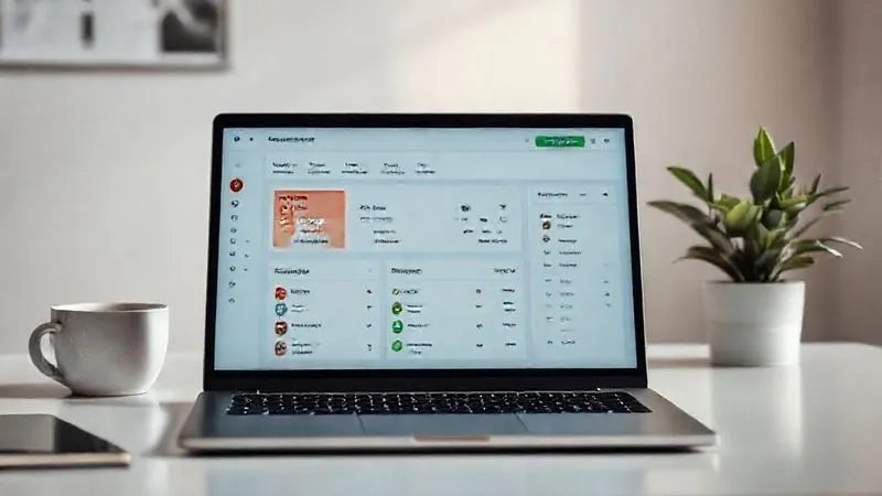 A photorealistic, professional photography, 8K, cinematic lighting, sharp focus, depth of field, shot on a high-end DSLR, showing a Notion workspace on a laptop screen. The screen displays a highly organized dashboard with linked databases: a 'Learning Hub' with colorful tags, a 'Reading List' with progress bars, and a 'Skill Tracker'. The background is a clean, minimalist desk with a cup of coffee and a small plant, conveying productivity and clarity.