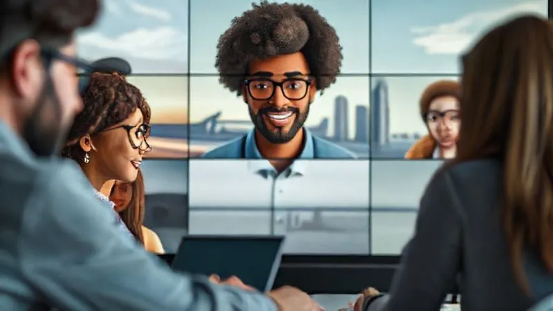 A photorealistic image of diverse digital nomads from different parts of the world interacting animatedly in a virtual meeting, their faces visible on screens within a larger screen. The background of each individual shows subtle hints of their unique locations (e.g., a beach, a city skyline, a mountain cabin). The overall impression is one of connection, collaboration, and shared learning. Cinematic lighting, sharp focus on the faces, depth of field blurring the virtual interface elements. Shot on a high-end DSLR, 8K hyper-detailed.