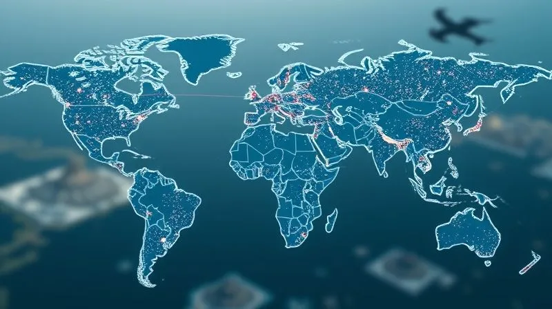 A photorealistic image of a global map overlaid with shimmering digital pathways connecting diverse groups of people working remotely from various time zones. Some pathways are brighter and more fluid, others show slight interruptions, symbolizing challenges and solutions in connectivity. Cinematic lighting, sharp focus on the interconnected map, depth of field blurring a subtle background of diverse landscapes. 8K hyper-detailed, professional photography, shot on a high-end DSLR.