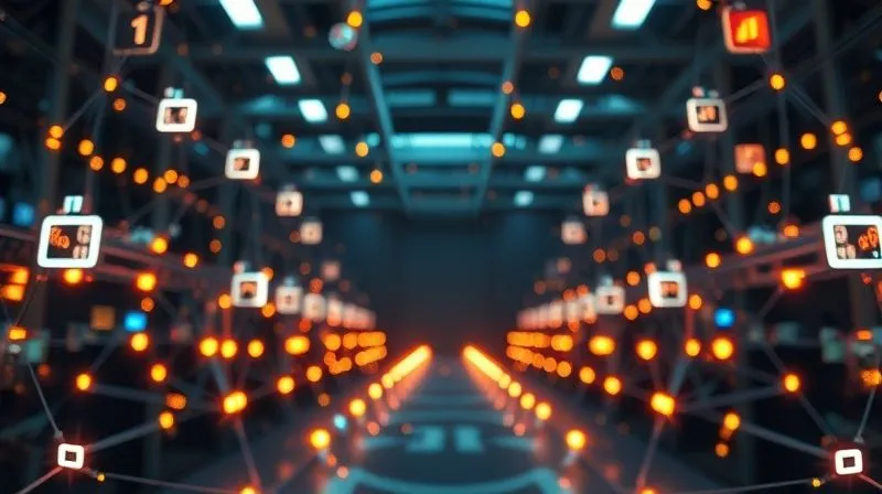 A photorealistic, professional photography, 8K, cinematic lighting, sharp focus, depth of field shot on a high-end DSLR of a complex network of glowing digital platforms, some disconnected, some with redundant data streams, symbolizing data silos and duplication. A central, darker void represents the lack of a unified source of truth. The scene is futuristic, yet grounded in a professional, corporate setting.