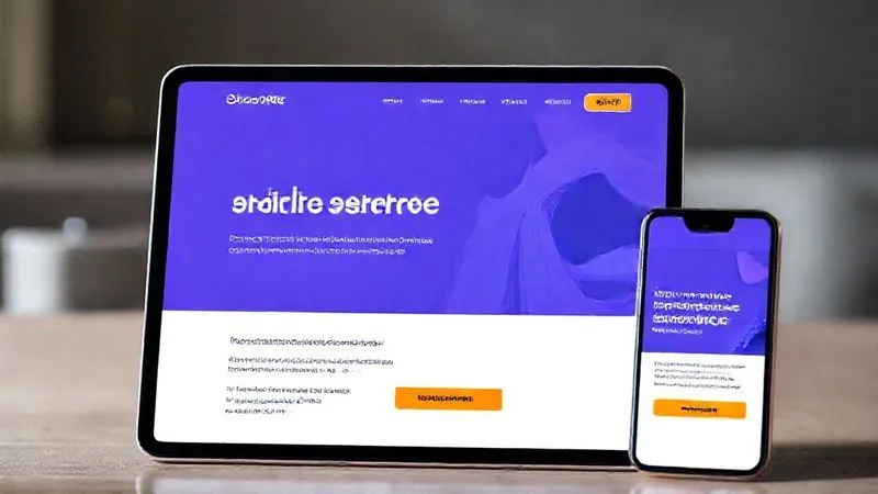 A photorealistic image of a sleek, modern landing page for a digital service, prominently featuring a clear headline, concise benefits, and a bright, action-oriented call-to-action button. The page is displayed on a tablet and a smartphone, emphasizing responsiveness. Cinematic lighting, sharp focus, depth of field, 8K hyper-detailed.