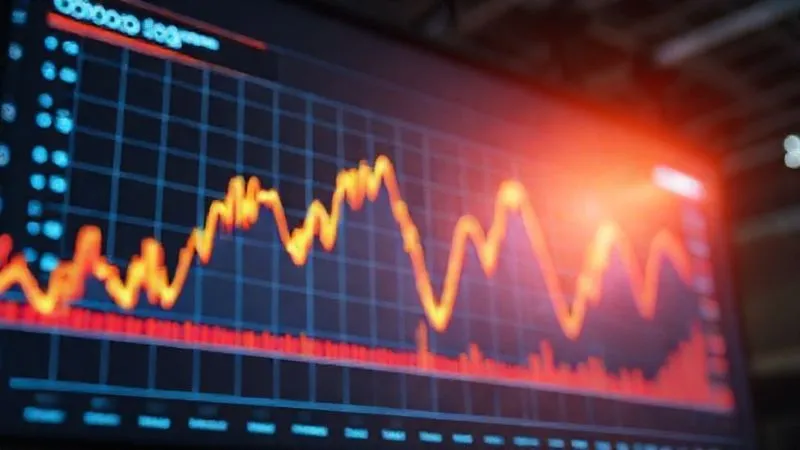 A photorealistic, detailed visualization of a digital burndown chart on a large screen, showing a clear trend towards the sprint goal. The chart has a slight glow, cinematic lighting, sharp focus, 8K hyper-detailed, depth of field, professional photography.