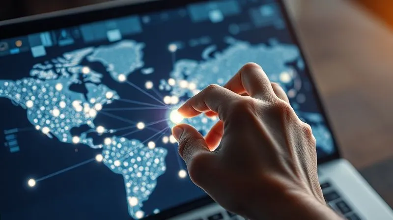 A photorealistic, professional photography image of a digital map overlaid with glowing nodes representing interconnected communities, emanating from a central point. A hand is carefully selecting specific nodes, illustrating strategic choice. Cinematic lighting, sharp focus on the map, depth of field blurring a laptop in the background, 8K hyper-detailed, shot on a high-end DSLR. The scene conveys strategy and precision.