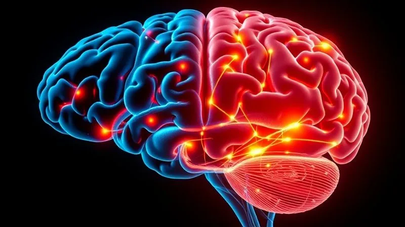 A photorealistic brain scan showing different areas lighting up with activity when a person is trying to multitask versus single-task, with a clear visual representation of increased efficiency in single-tasking, scientific, medical illustration style, 8K, sharp focus